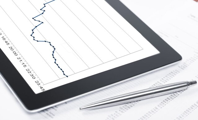 Tablet mit Diagramm