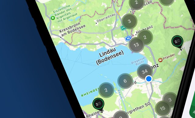 Screenshot vlotte E-Mobilitätsapp in iPhone