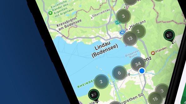 Screenshot vlotte E-Mobilitätsapp in iPhone
